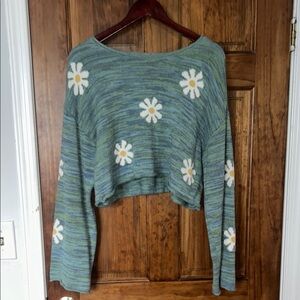 PacSun Blue Floral Knit Top